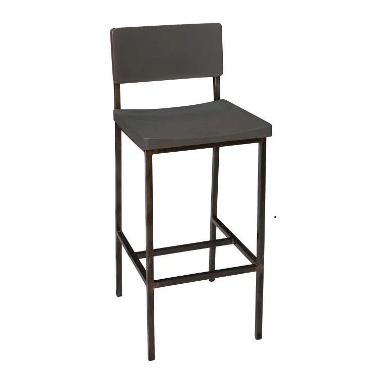 BFM Seating JS33BGR4-GRSB Memphis Barstool, Gray Ash Wood Back, Upholstered Seat, Steel Frame, Sand Black Finish