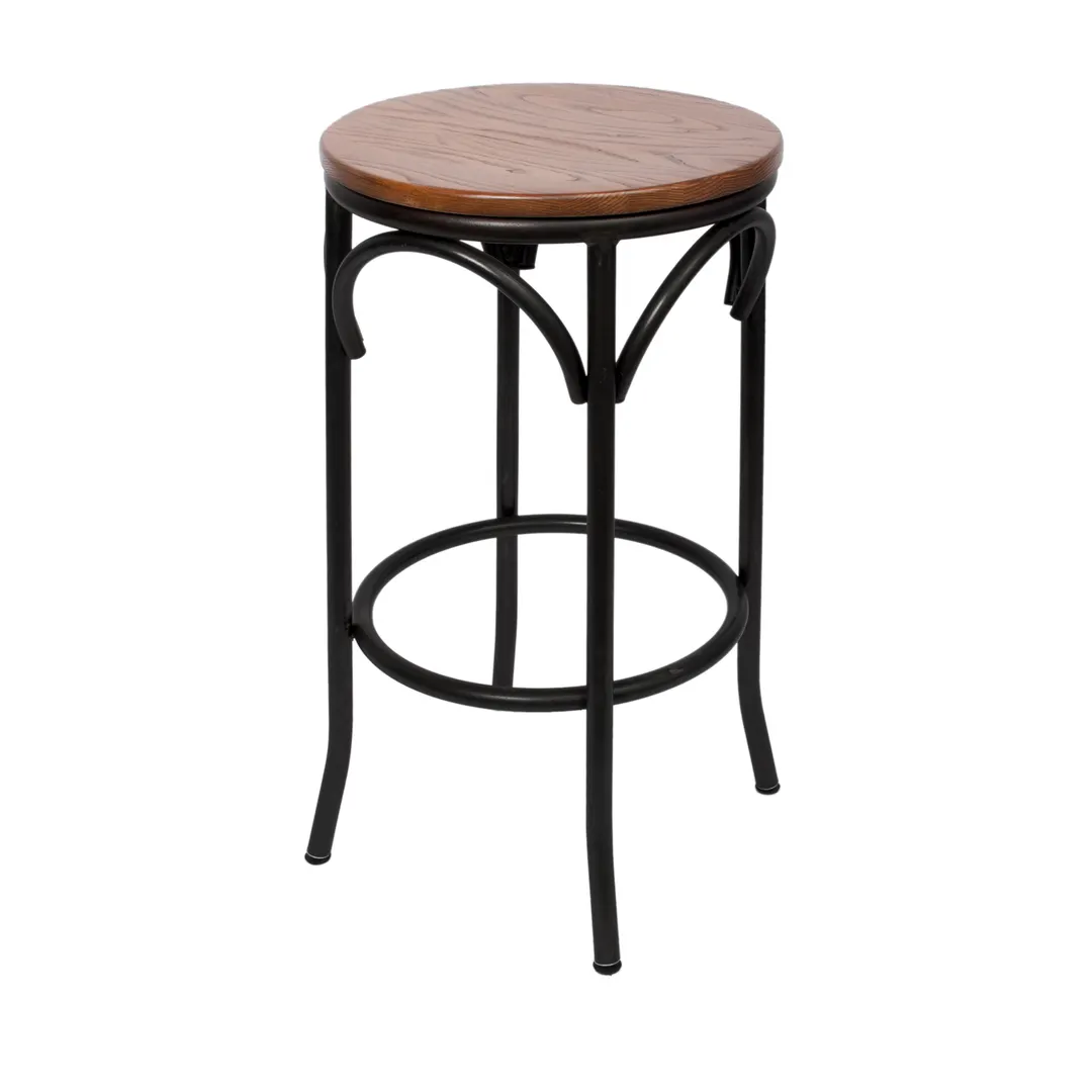 BFM Seating JS800BGR3-RU Henry Backless Barstool, Upholstered Seat, Rustic Finish, Footring, Grade 3 Upholstery