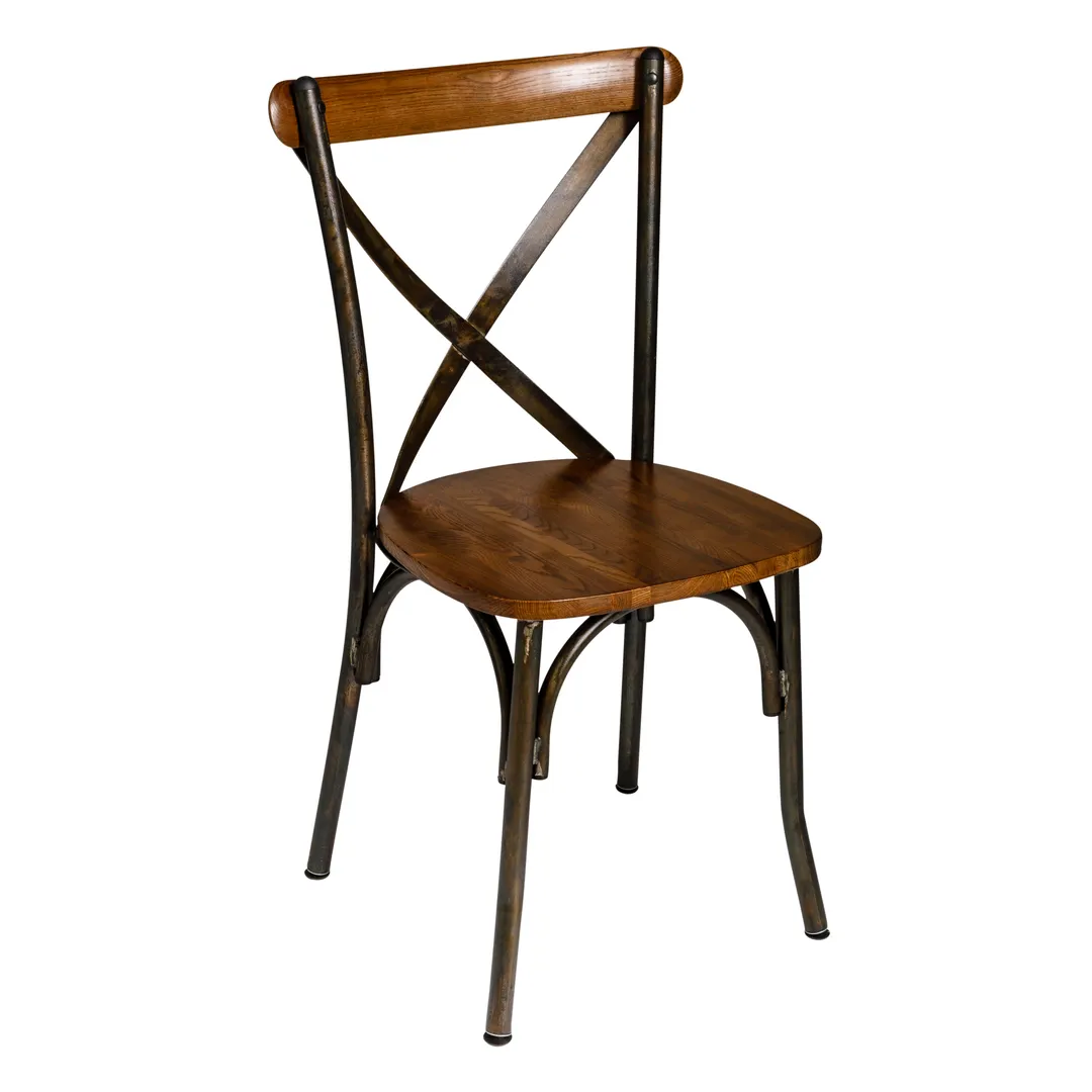 BFM Seating JS88CNTW-RU Indoor Henry Side Chair with Natural Ash Wood Back & Seat