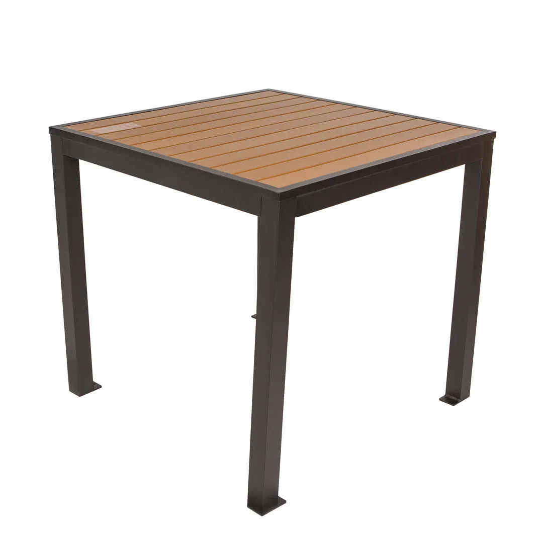 BFM Seating PH4L3232TKBL 32" X 32" Dining Height Outdoor Table