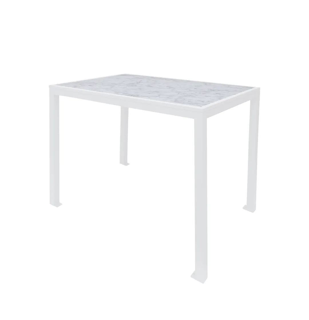 BFM Seating PH4L3248CRWHT Bar Height Indoor Surf Inlay Table