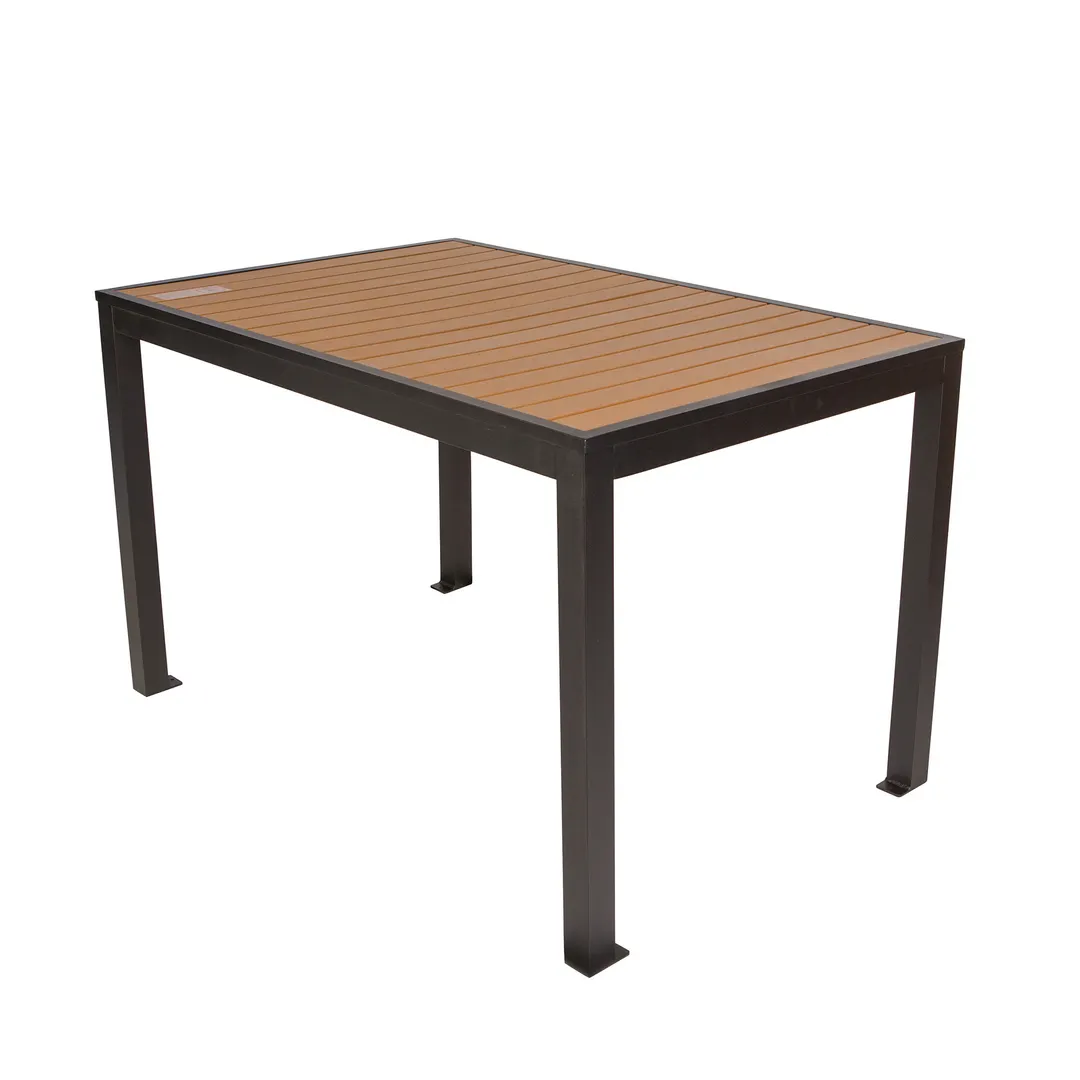 BFM Seating PH4L3248TKBL 32" X 48" Dining Height Outdoor Table