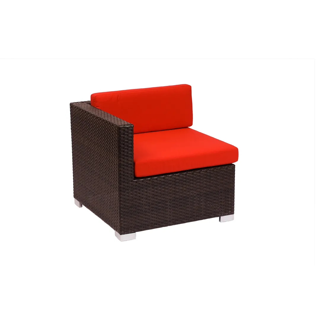 BFM Seating PH5101JV-R Aruba Sofa, with Right Arm, Synthetic Wicker Back & Seat