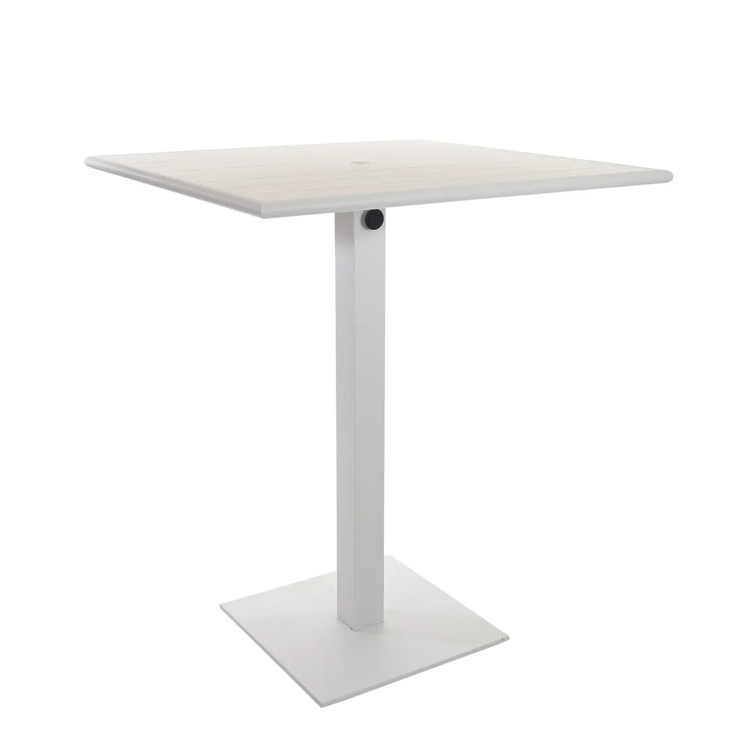 BFM Seating PHB2432WH-18SQWHT 24" X 32" Bar Height Outdoor Table