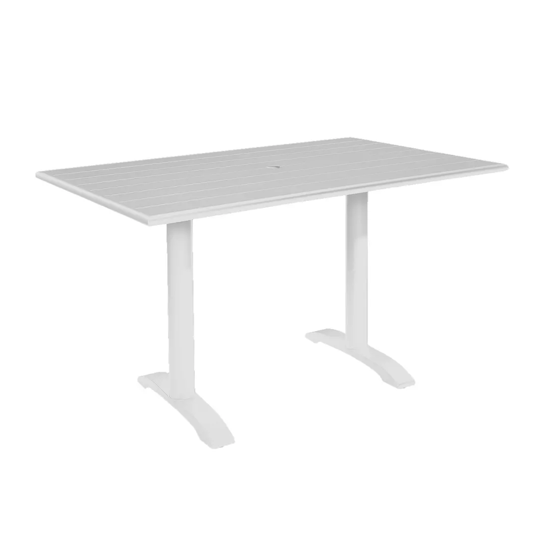 BFM Seating PHB3248WHU-0022WHT 32" X 48" Bar Height Outdoor Table