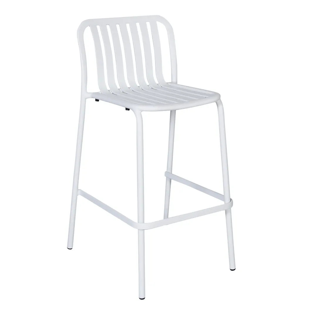 BFM Seating PHKWBS-WH Aluminum Key West Stacking Bar Stool
