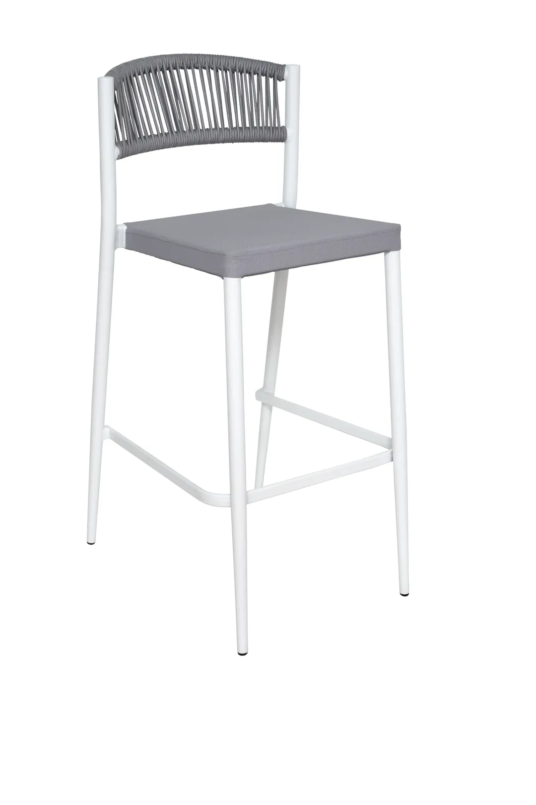 BFM Seating PHXSBGRWH Tahiti Stacking Barstool, Medium Gray Rope Back
