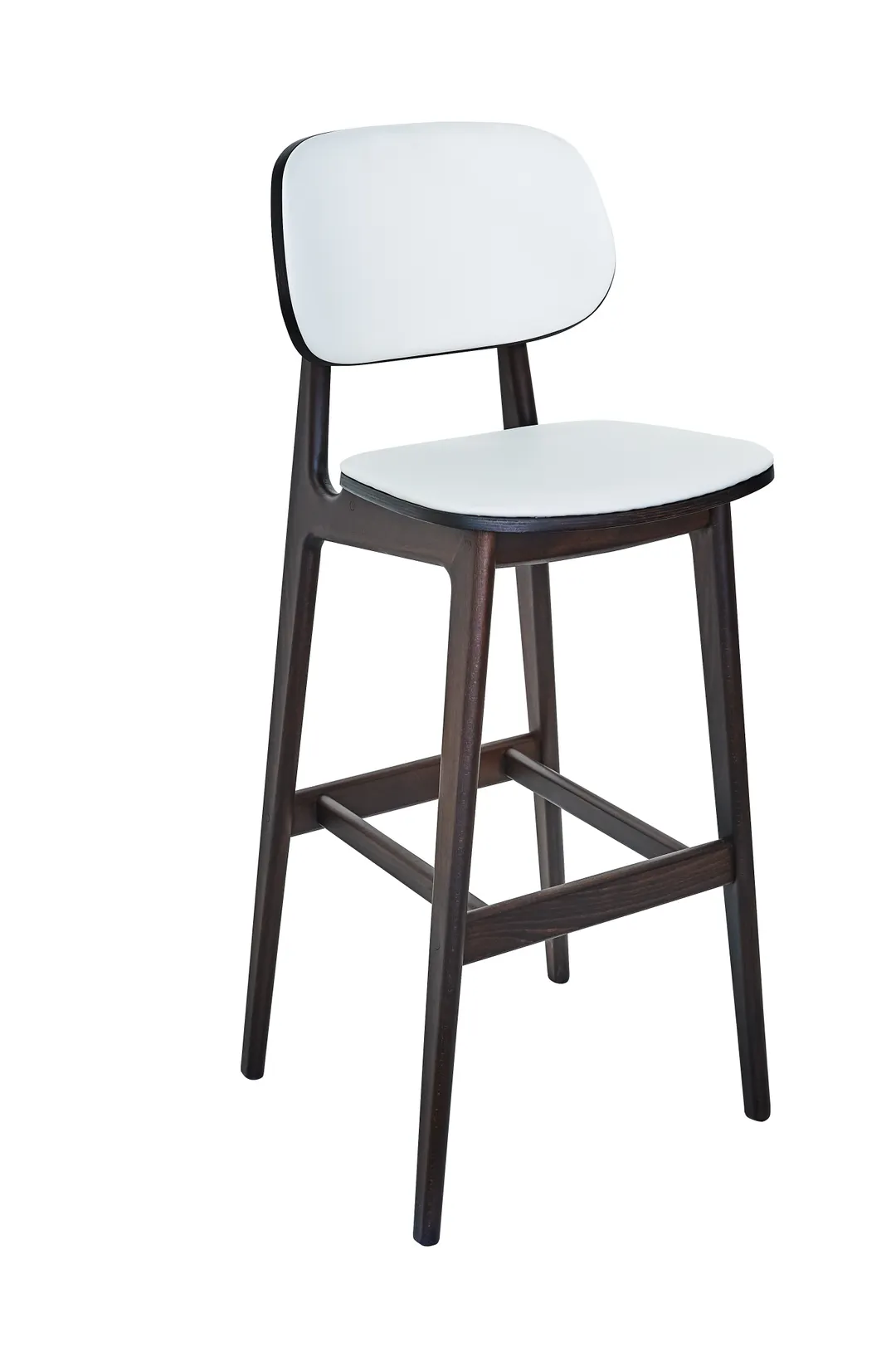BFM Seating ZWB22DWRCOM-COMDW Emma Barstool, Upholstered Back & Seat, Dark Walnut Wood Frame