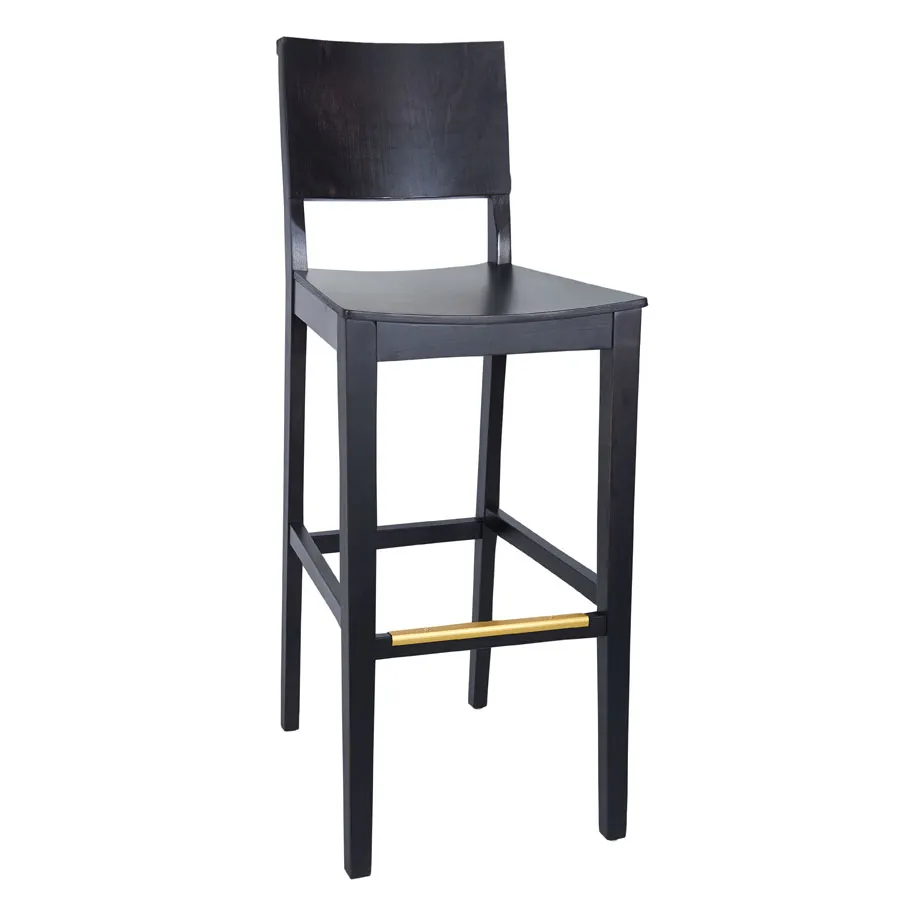 BFM Seating ZWB305BL GR4 Dover Barstool, European Beechwood, Upholstered Seat, Black Stain Finish, Grade 4 Upholstery