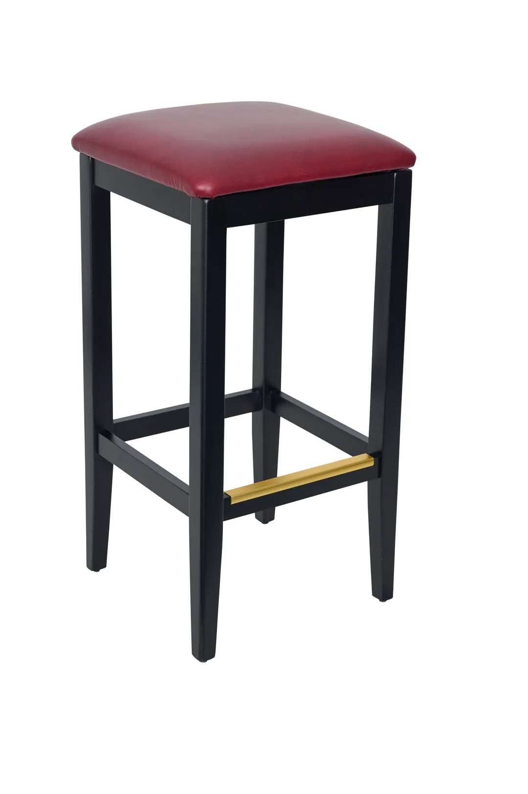 BFM Seating ZWB680BL GR4 Stockton Backless Barstool, Black Finish, Upholstered Seat, Grade 4 Upholstery