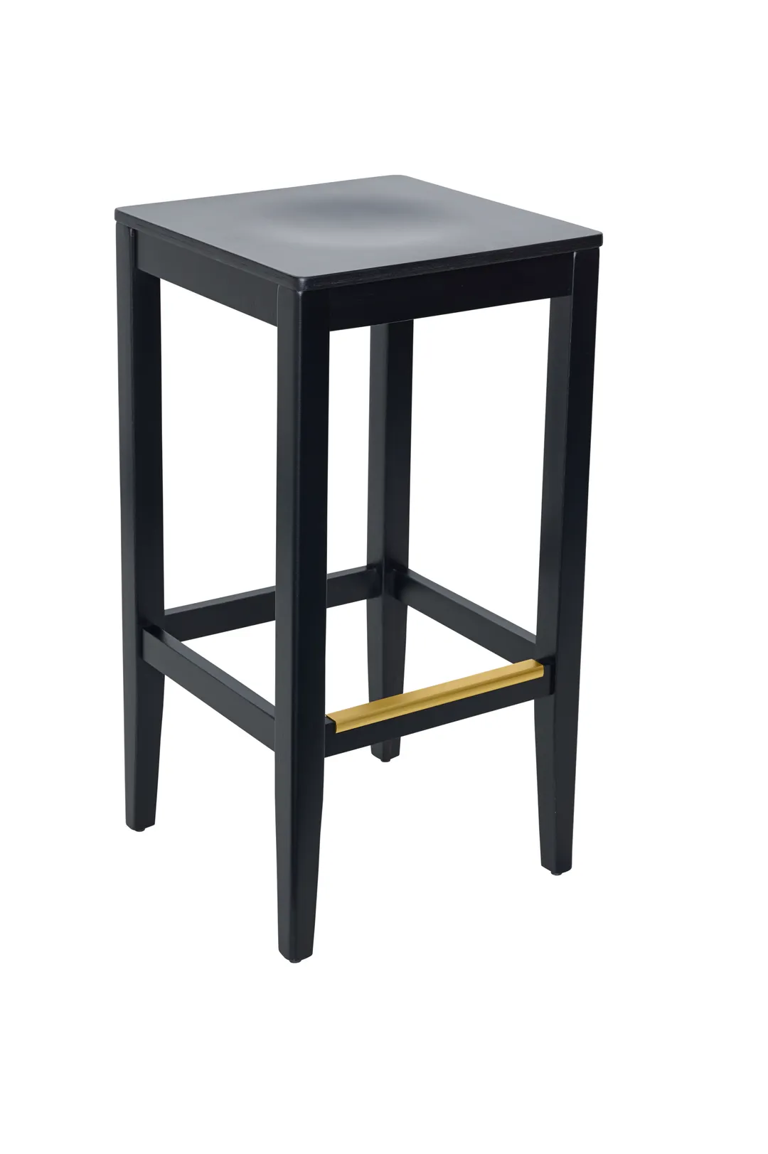 BFM Seating ZWB680BL W Stockton Backless Barstool, Wood Seat, Footrest, Black Wood Finish