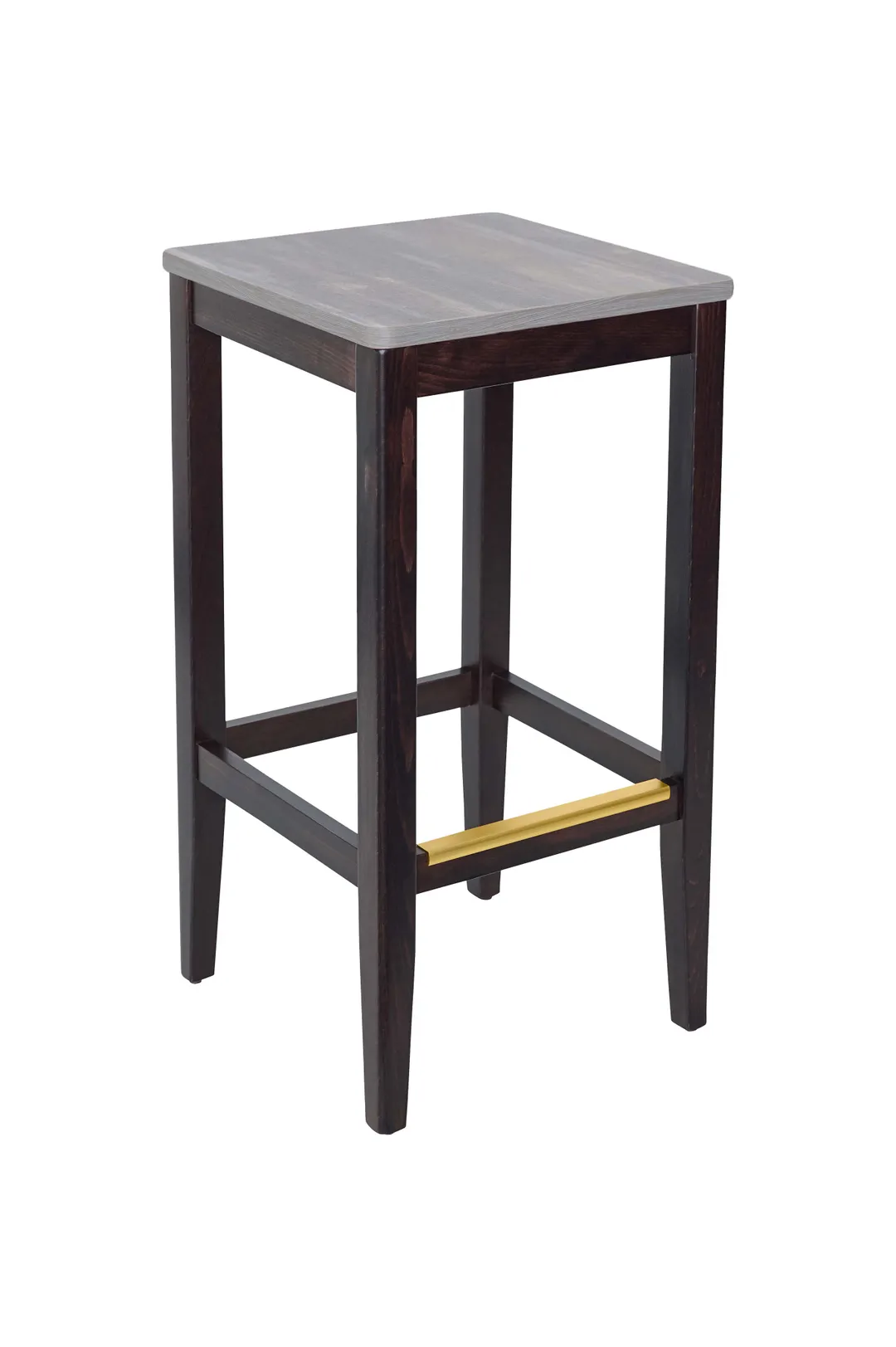 BFM Seating ZWB680DW R Stockton Backless Barstool, Relic Seat, Footrest, Walnut Frame, Armless, Legs Base