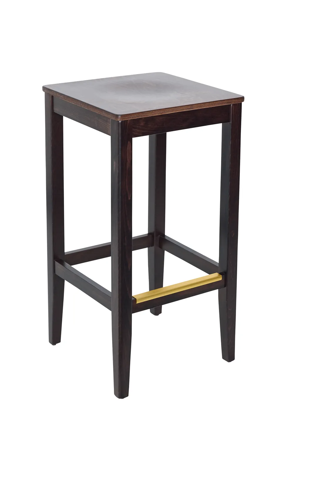 BFM Seating ZWB680DW W Stockton Backless Barstool, Wood Seat, Footrest, Walnut Finish