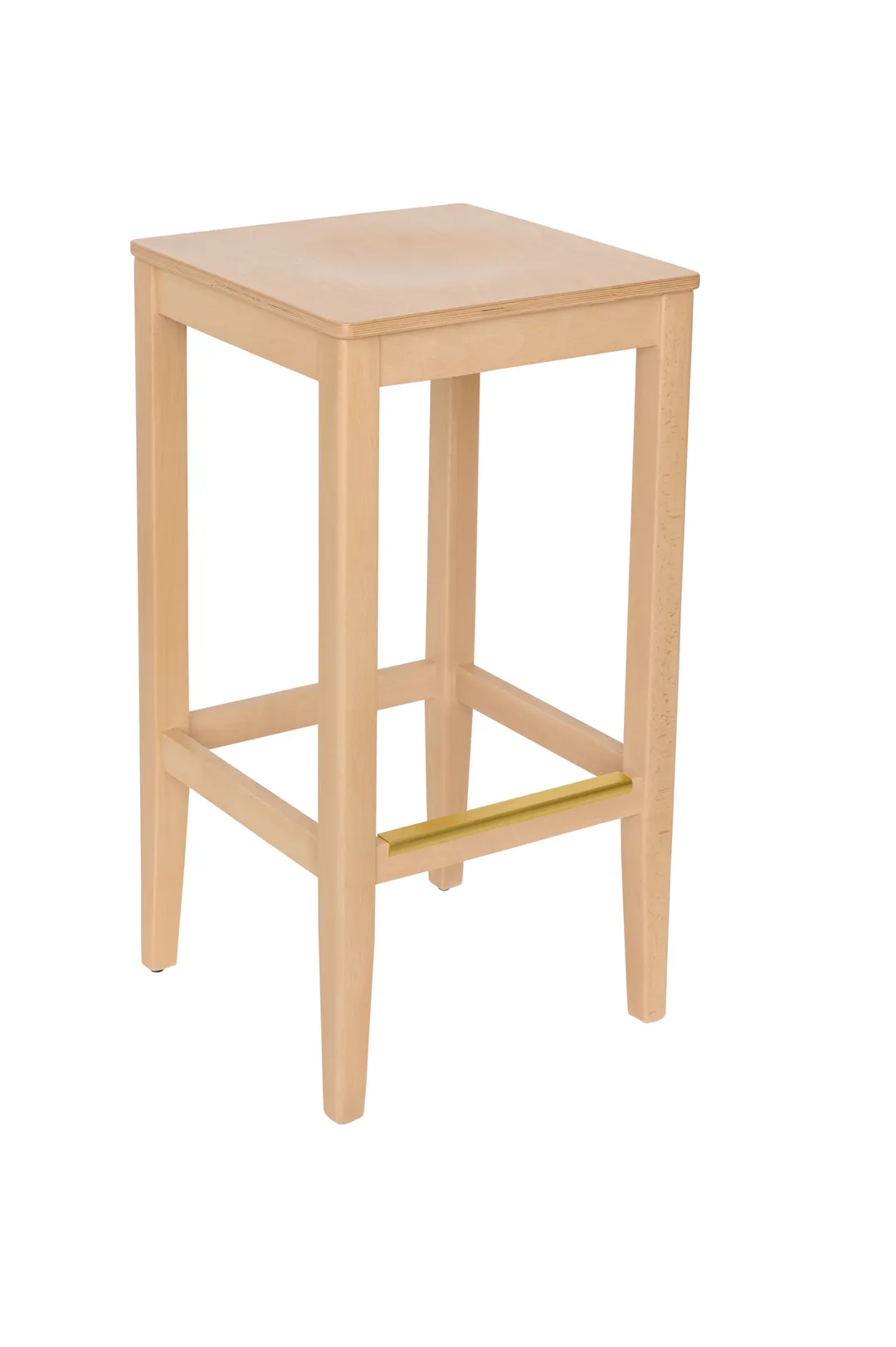 BFM Seating ZWB680NT W Stockton Backless Wood Barstool with Footrest, Wood Frame, Natural Finish