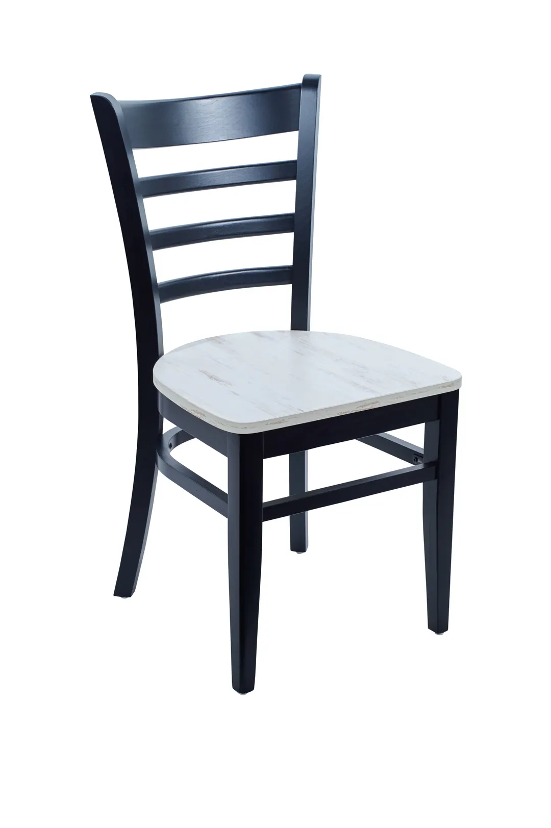 BFM Seating ZWC101BL R Indoor Berkeley Side Chair with Ladder Back, Black