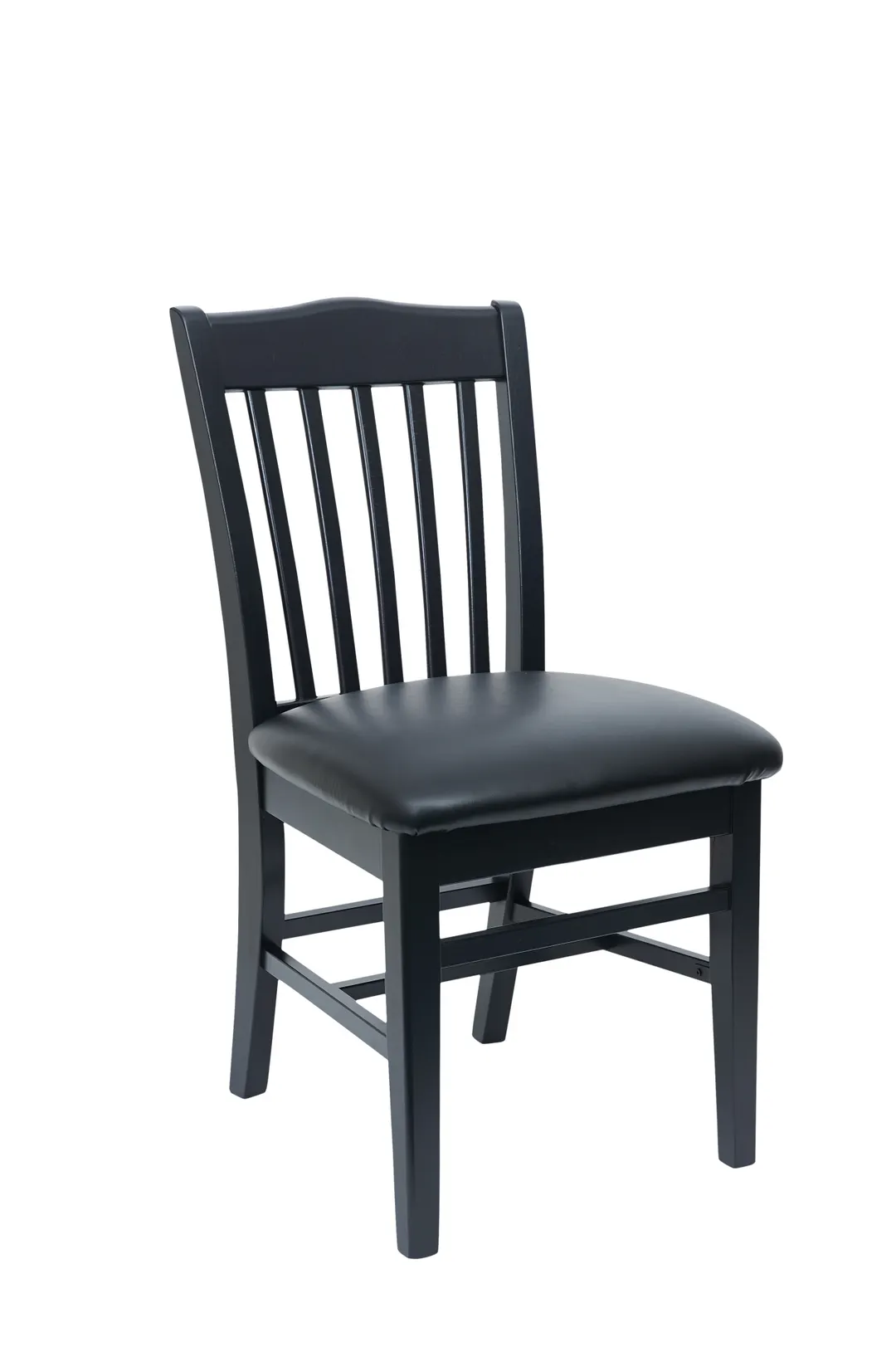 BFM Seating ZWC303BL GR2 Indoor Columbia Side Chair with Upholstered Seat, Black