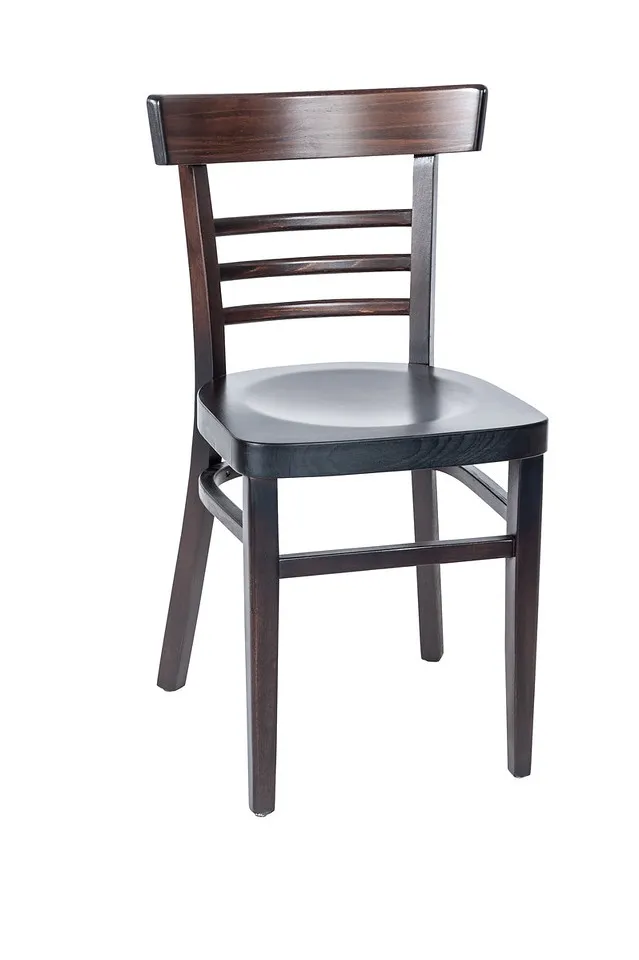 BFM Seating ZWC66DW GR3 Indoor Giulia Side Chair with Ladder Back and Upholstered Seat