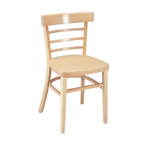 BFM Seating ZWC66NT GR4 Indoor Giulia Side Chair with Ladder Back and Upholstered Seat