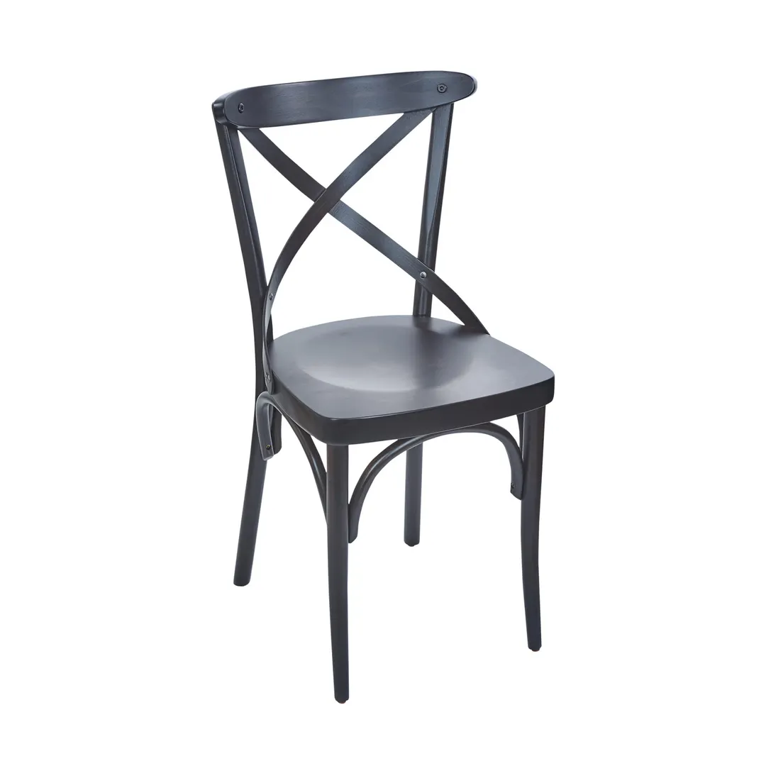 BFM Seating ZWC88-BW COM Indoor Sofia Side Chair with Wood Back and Upholstered Seat
