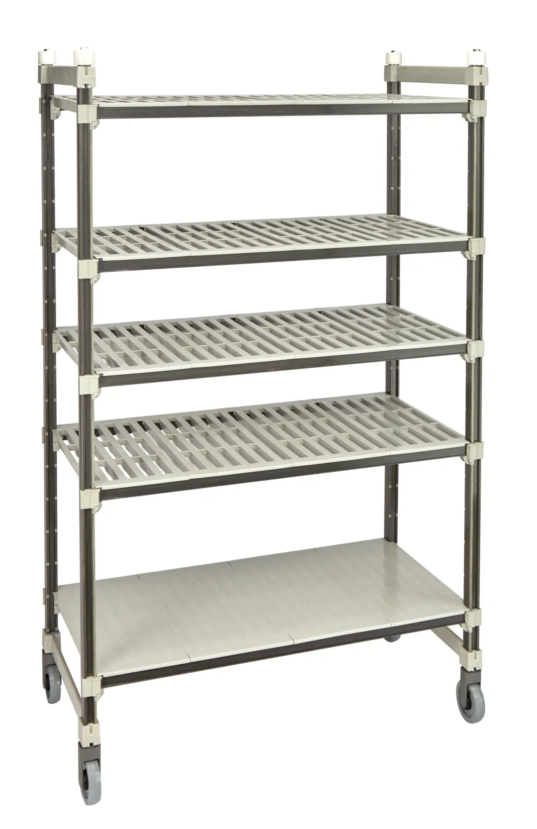 Cambro EMT185480VS5480 Camshelving Elements XTRA 18x54x80 4-Tier Track Shelving System, 900 lbs, Speckled Gray