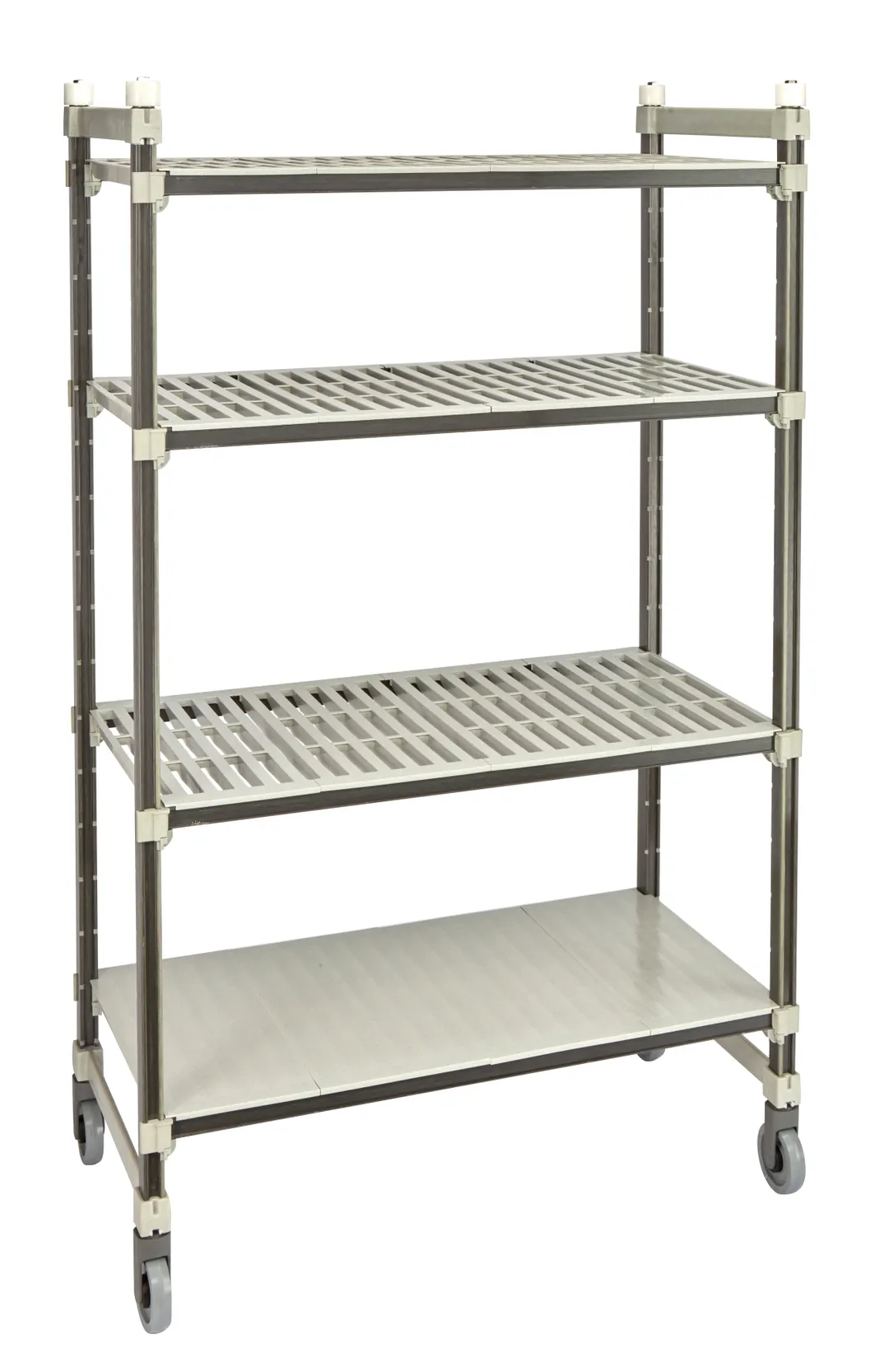 Cambro EMT213680VS4480 Camshelving Elements XTRA 21x36x80 4-Tier Track Shelving System, 900 lbs, Speckled Gray