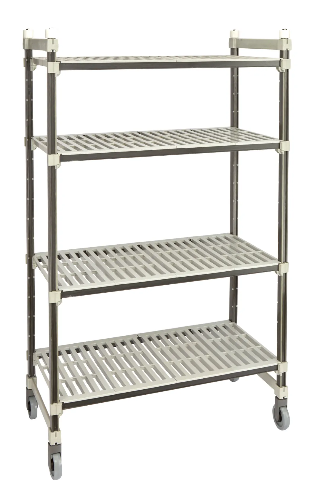Cambro EMT243680V4480 Camshelving Elements XTRA 24"D x 36"L x 80"H 4-Tier Track Shelving System, 900 lbs, Speckled Gray
