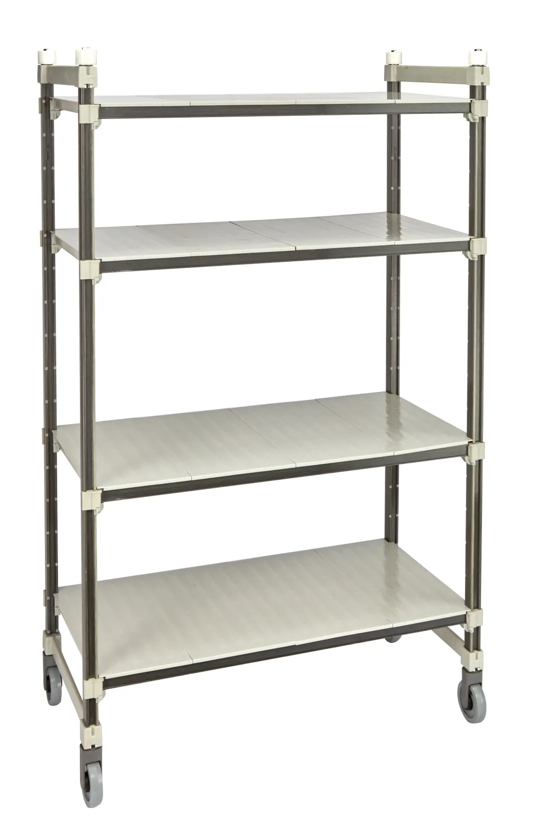 Cambro EMT244880S4480 Camshelving Elements XTRA 24"D x 48"L x 80"H 4-Tier Track Shelving System, 900 lbs, Speckled Gray