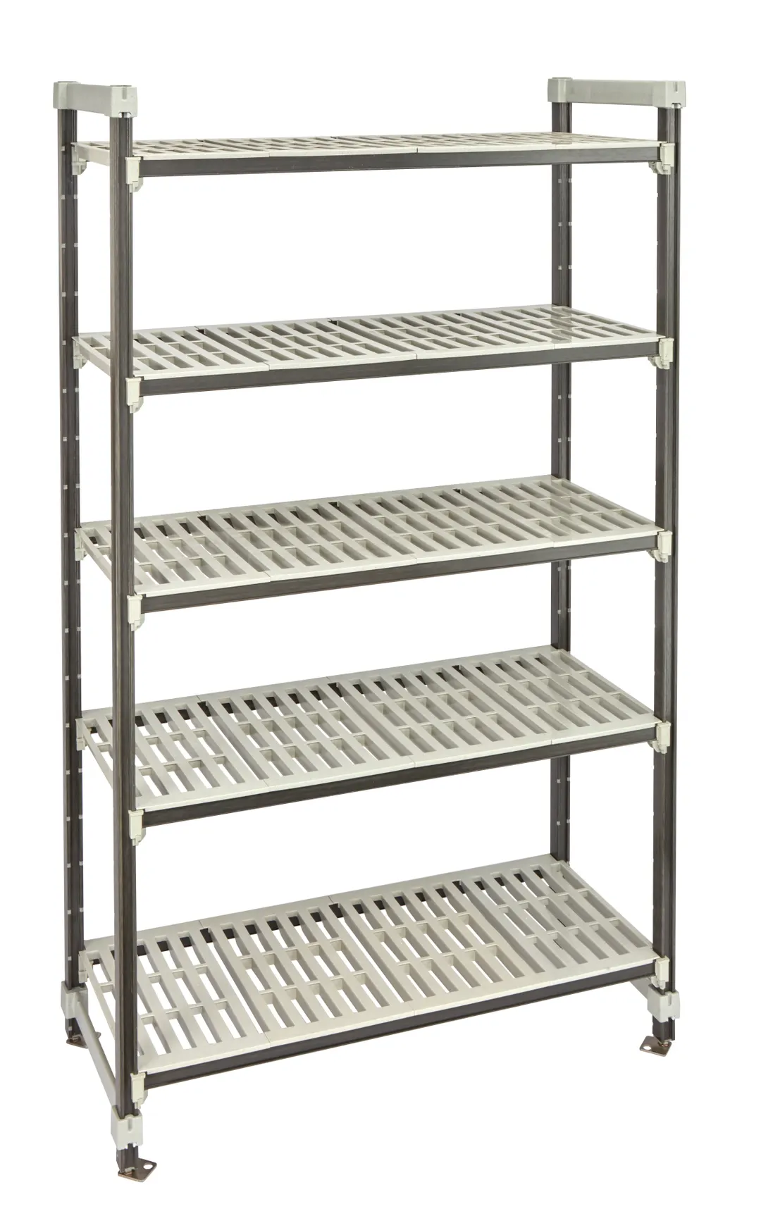 Cambro EST184281V5480 Camshelving Elements XTRA 18x42x81 4-Tier Track Shelving System, 2400 lbs, Speckled Gray
