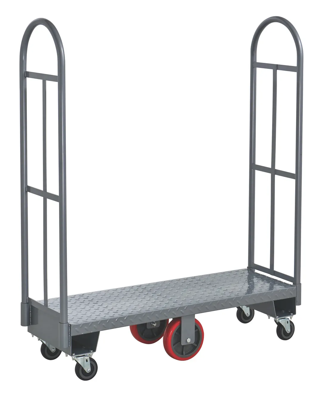 Hubert 122774 CenPro U-Boat Utility Cart, 2000 lb. 24"W x 48"L x 61"H, Diamond-Plated