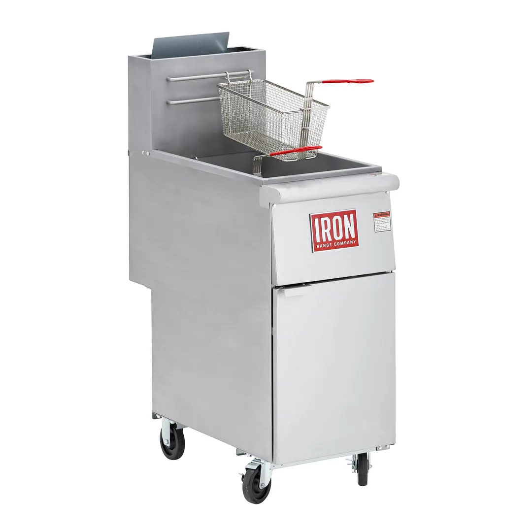 Iron Range IRF-40 NAT 15" Floor Model Natural Gas Full Pot Fryer, 40 lbs