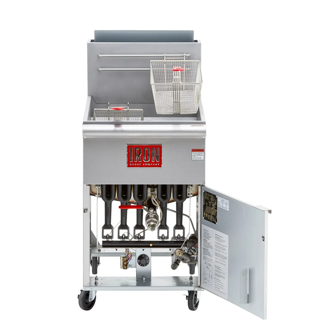 Iron Range IRF-75 NAT 21" Floor Model Natural Gas Full Pot Fryer, 75 lbs, 150.000 BTU