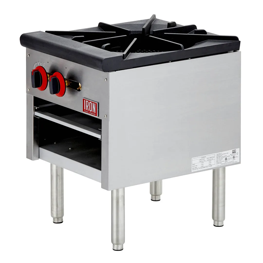 Iron Range IRSP-1B 18" Gas Stock Pot Range w/ (1) Three-Ring Cast Iron Burner, 80.000 BTU