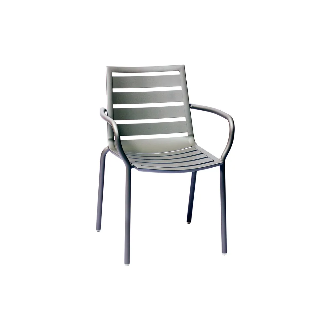 BFM Seating DV350TS South Beach Stacking Armchair, Aluminum Back & Seat