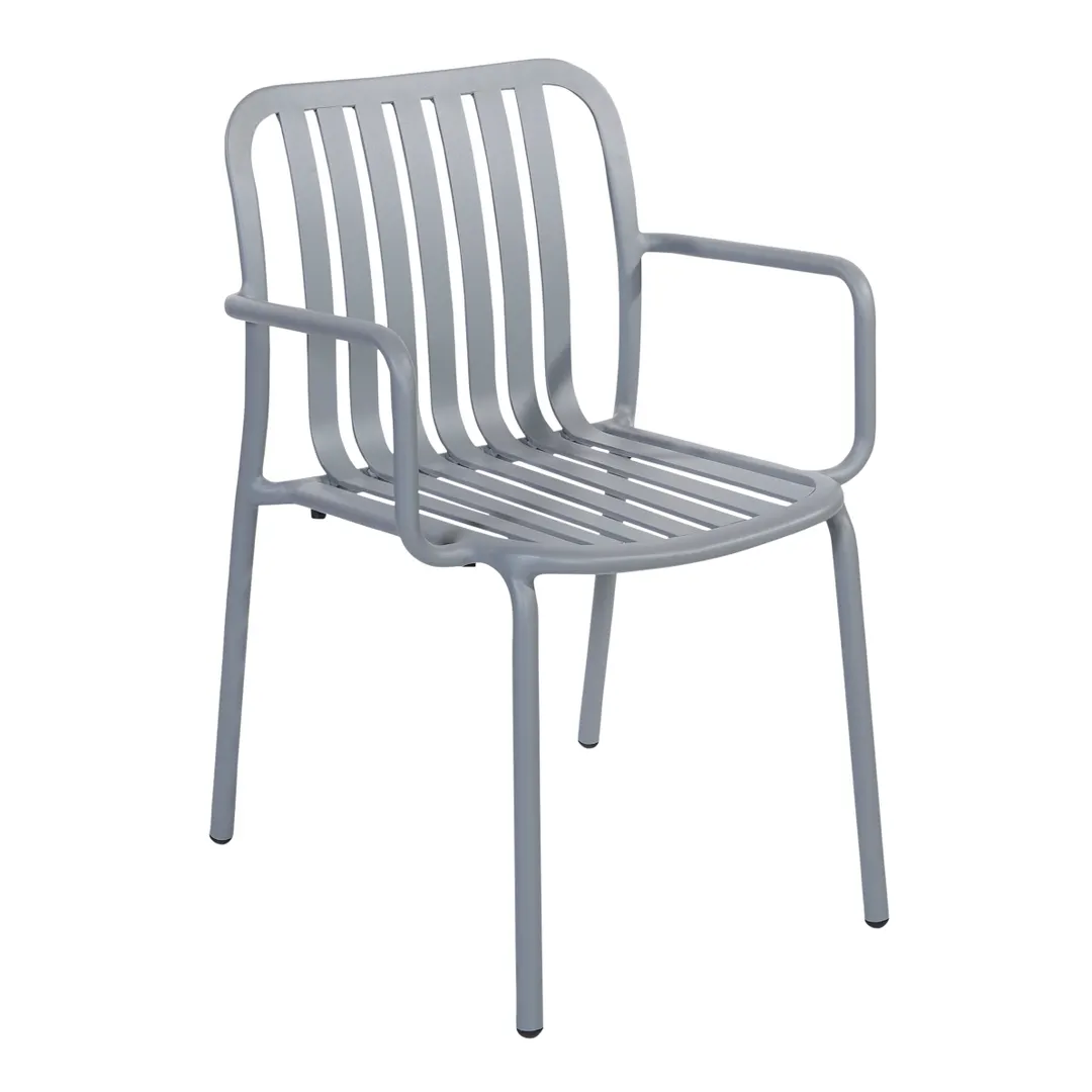BFM Seating PHKWAC-SG Key West Stacking Arm Chair, Vertical Slat Design
