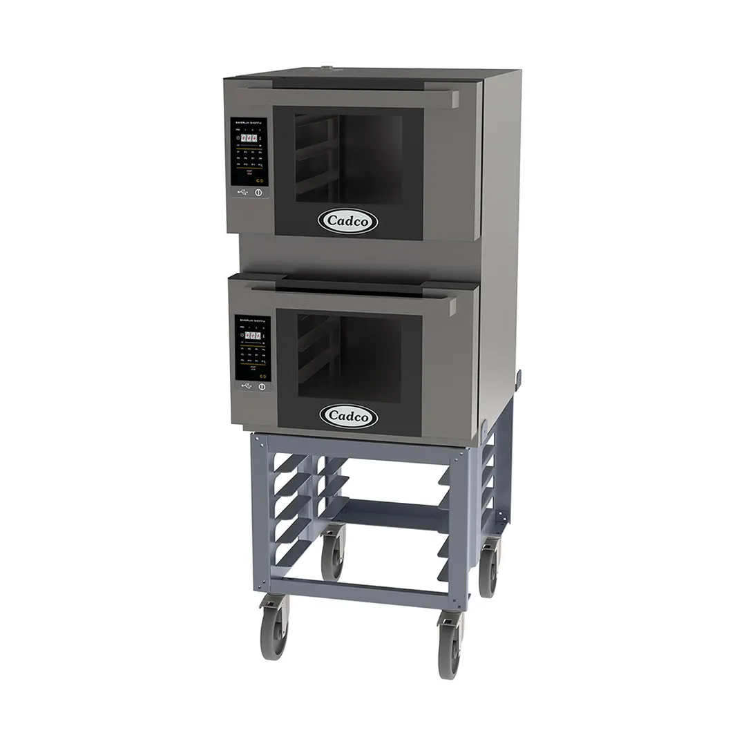 Cadco BLS-3HGD-2 Double Stacked Half-Size Electric Convection Oven w/ Stand, Go Digital, 120V