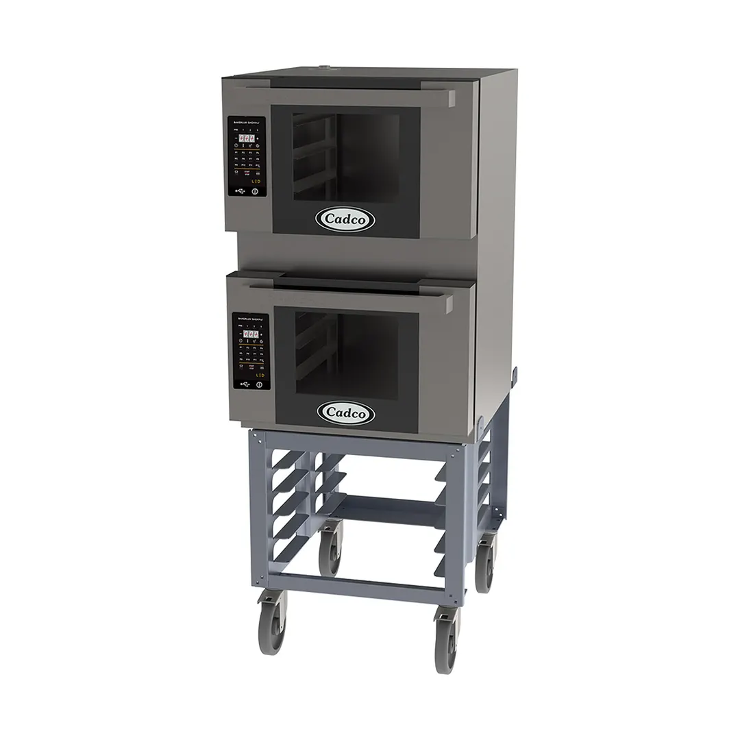 Cadco BLS-3HLD-2 Double Stacked Half Size Electric Convection Oven w/ Stand, LED Digital, 208/240V