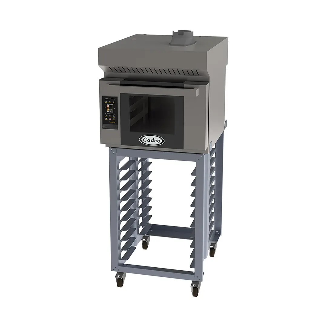 Cadco BLS-3HTD-1H Single Half Size Electric Convection Oven w/ Ventless Hood and Stand, 208/240V