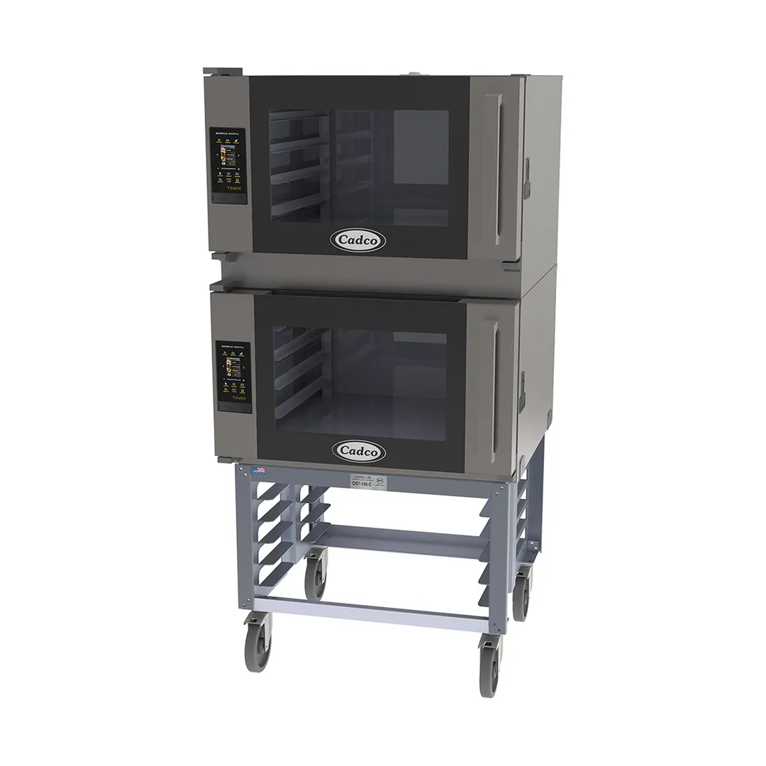 Cadco BLS-4FTR-2 Double Full Size Electric Convection Oven w/ Right Side Door, Touch Control, 208/240V