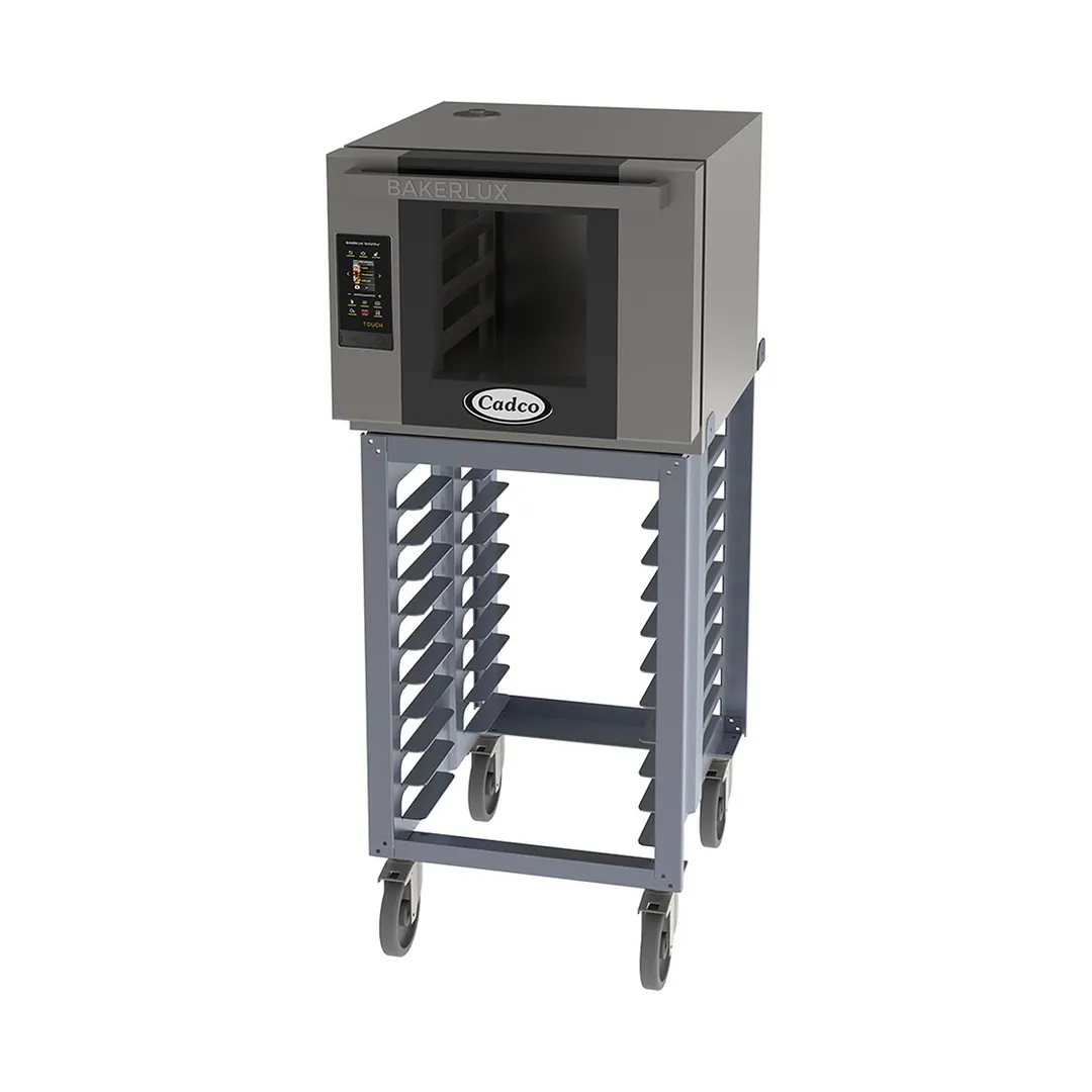Cadco BLS-4HTD-1 Single Half Size Electric Convection Oven w/ 4 Shelf, Stand, Touch Control, 208/240V