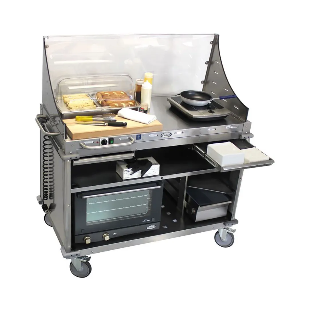 Cadco CBC-DC Mobile Demo/ Sampling Cart ,Large, Open Cabinet Base, (1) Storage Drawer