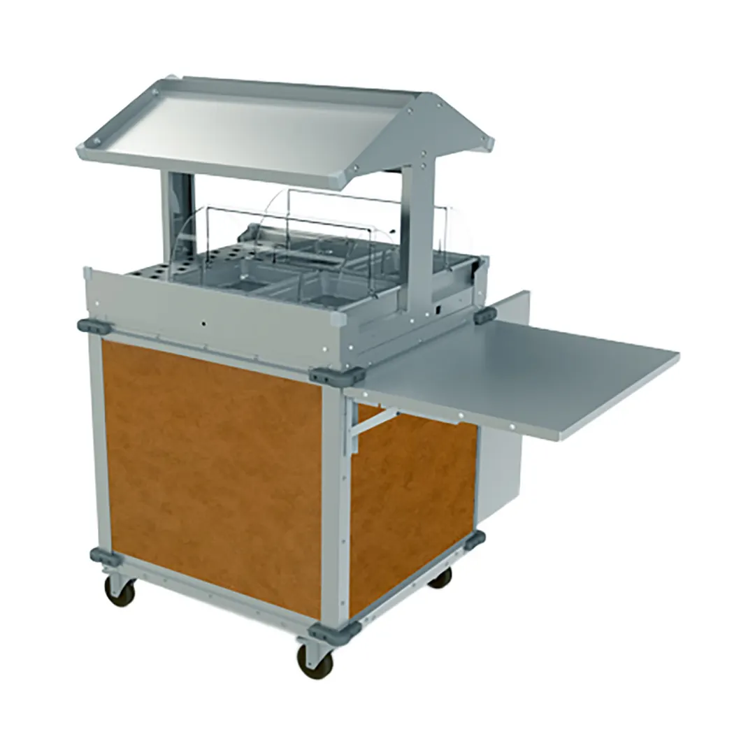 Cadco CBC-GG-2 MobileServ® Deluxe Grab & Go Merchandising Cart with (2) Heated Wells