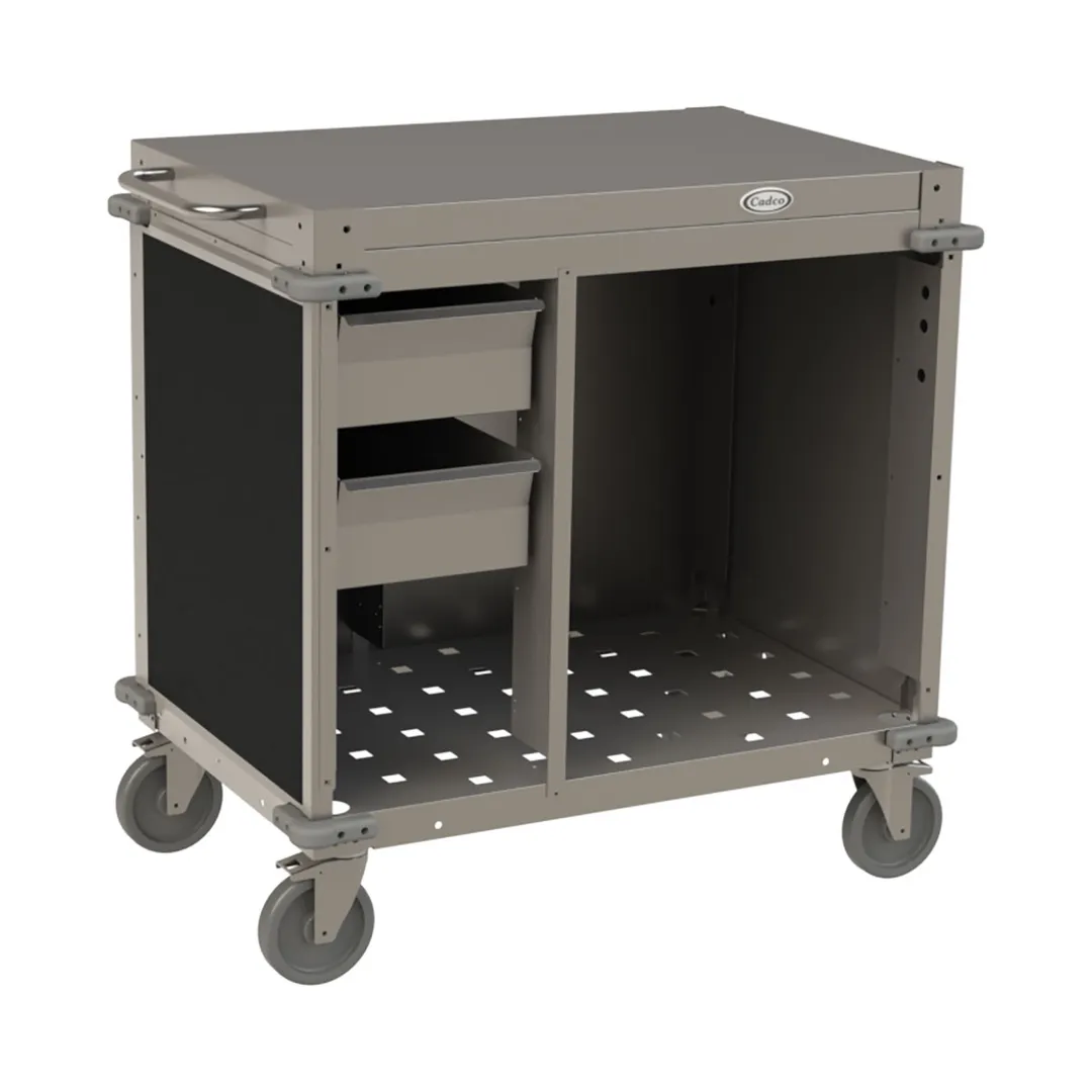 Cadco CBC-SDCX 40" Mobile Small Demo/ Sampling Cart w/ Front Panel, (2) Handles, (2) Drawers