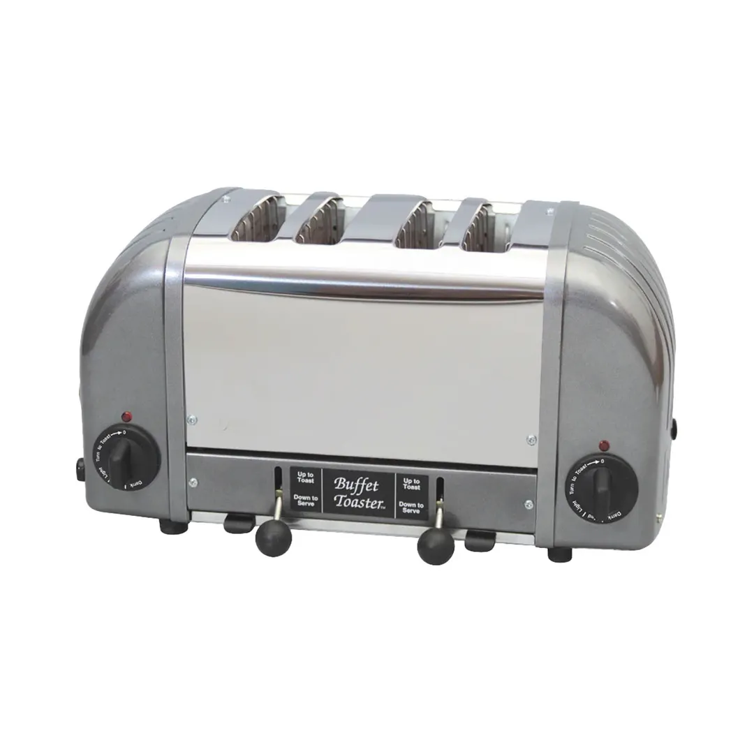 Cadco CBF-4M Commercial Buffet Pop-Up Toaster  w/ (4) 1" Slots, (2) Manual Timer Controls, 120V