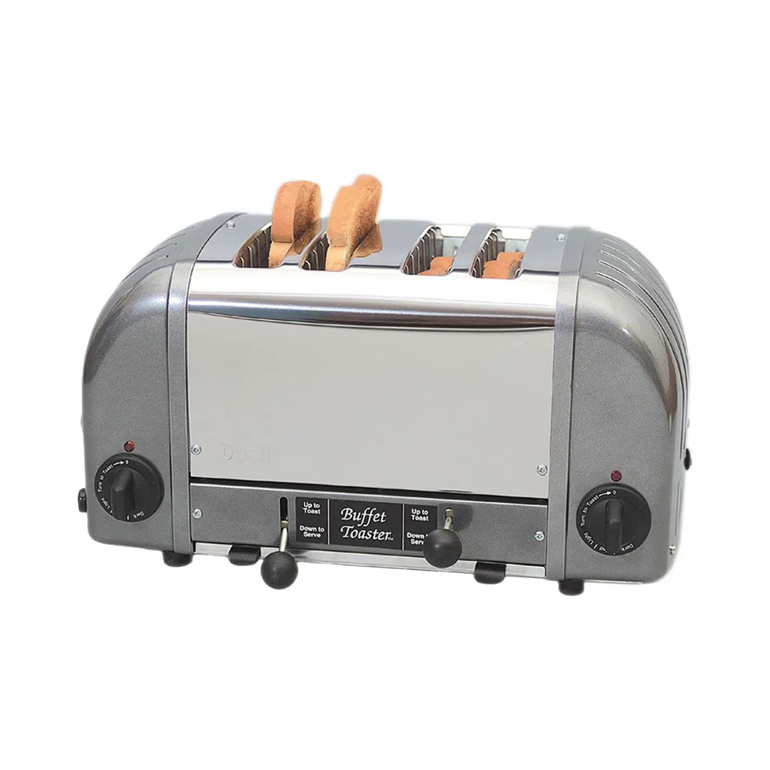 Cadco CBF-4M Commercial Buffet Pop-Up Toaster  w/ (4) 1" Slots, (2) Manual Timer Controls, 120V
