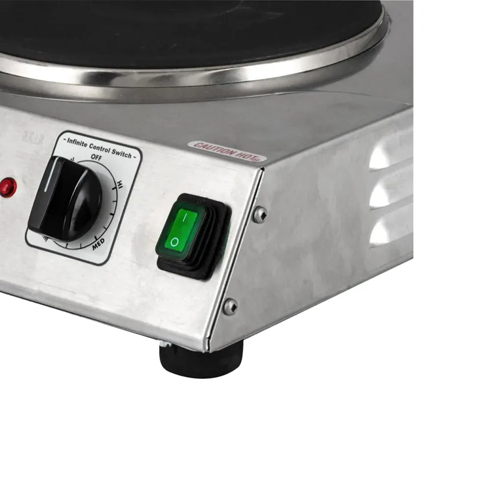 Cadco CDR-3K 15" Electric Countertop Hotplate w/ (2) Solid Burners, Vertical Design, 3.0 kW, 220V
