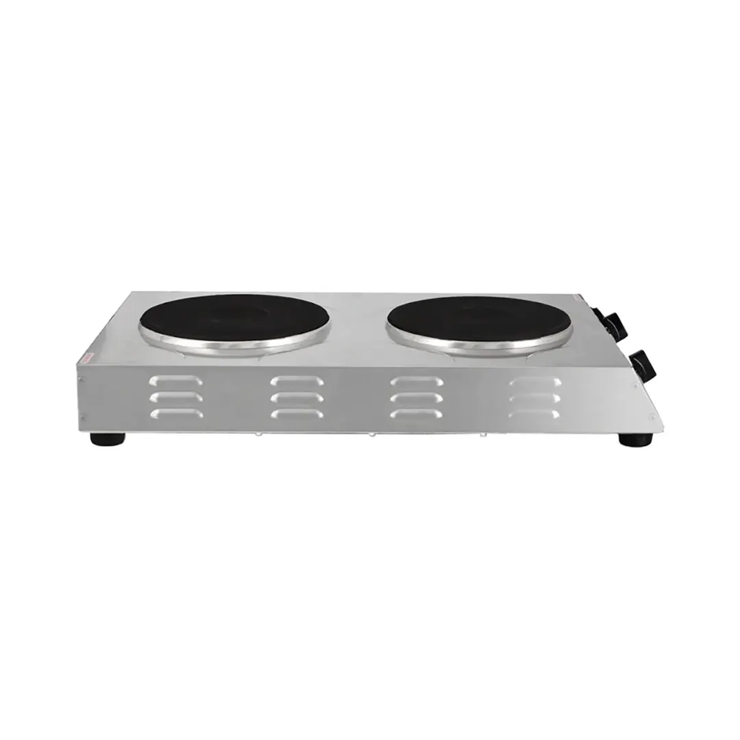 Cadco CDR-3K 15" Electric Countertop Hotplate w/ (2) Solid Burners, Vertical Design, 3.0 kW, 220V