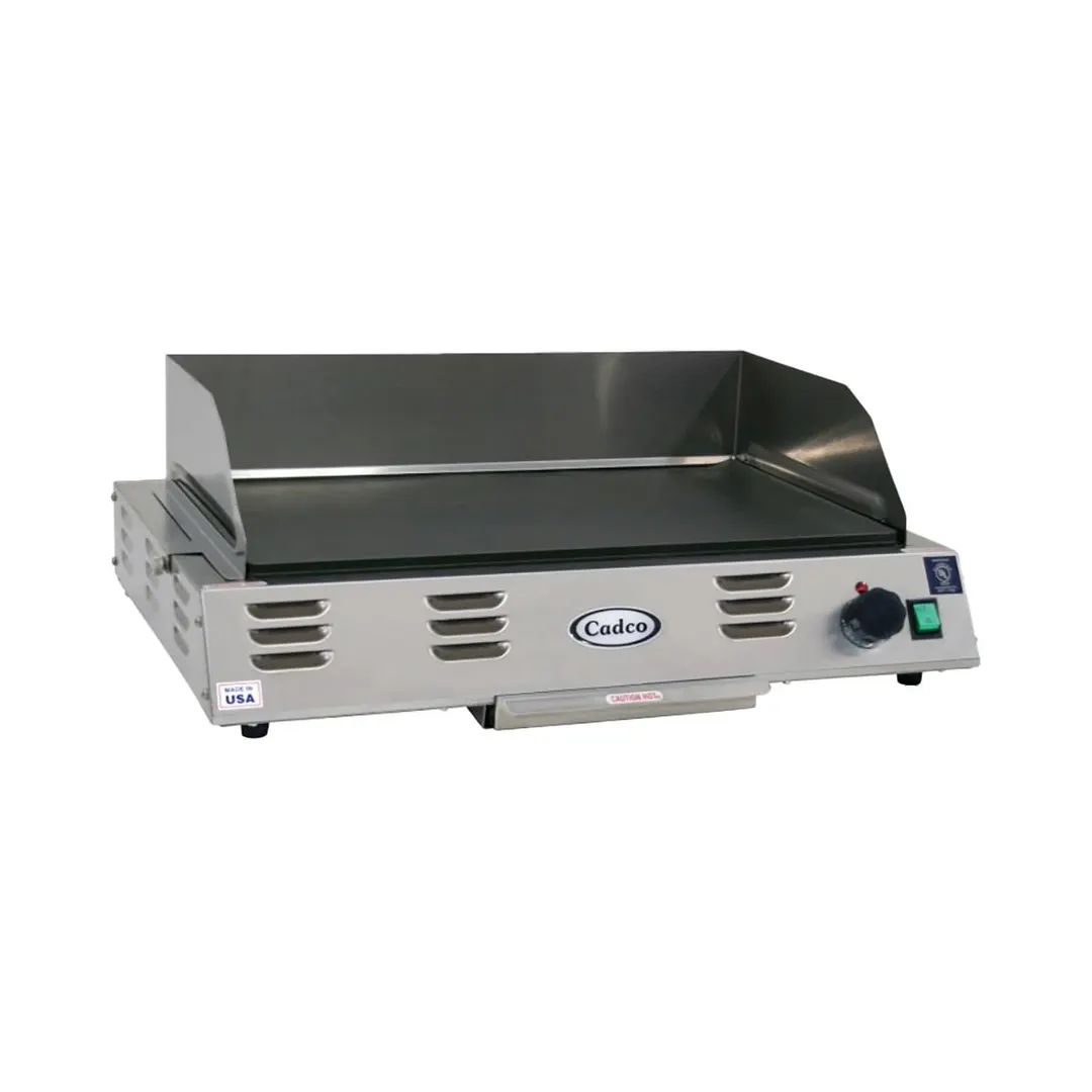 Cadco CG-20 24" Countertop Electric Griddle ,21" x 12" Non-Stick Surface, Thermostatic, 220V