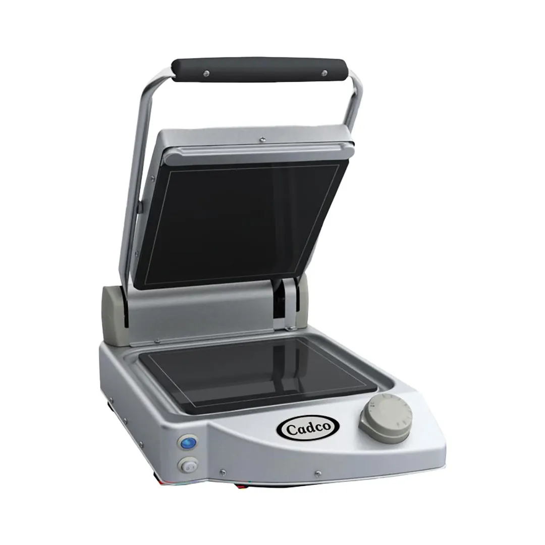 Cadco CPG-10F 13" Single Ceramic Glass Clamshell Grill w/ Smooth Black Plates, 120V