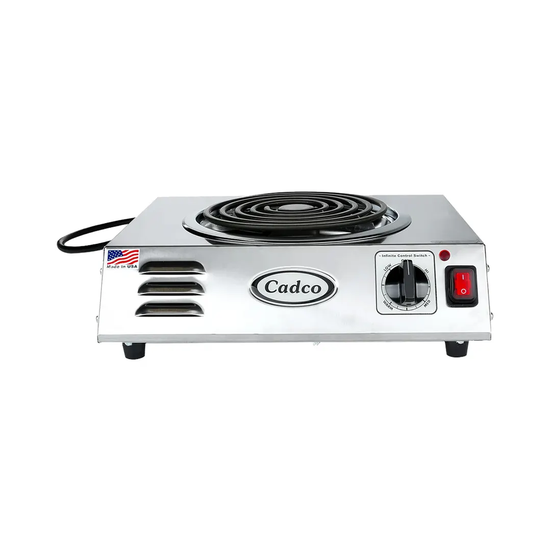 Cadco CSR-3T(220) 14" Electric Countertop Hotplate w/ 8" Burner, Infinite Controls, 1.5 kW, 220V