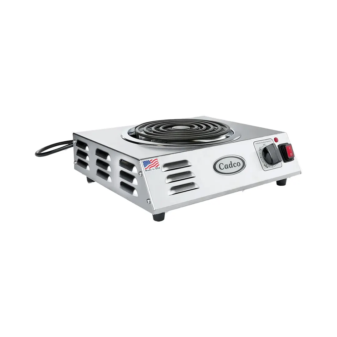 Cadco CSR-3T(220) 14" Electric Countertop Hotplate w/ 8" Burner, Infinite Controls, 1.5 kW, 220V